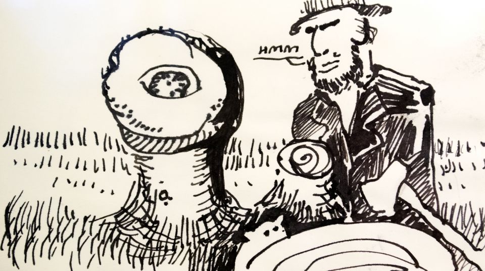 Honest Abe with Groundhog and Panopticon on the Ground